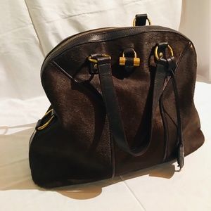 Yves Saint Laurent Cowhide and Leather Handbag